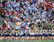 26 September 2010; The Dublin panel stand during the national anthem. TG4 All-Ireland Senior Ladies Football Championship Final, Dublin v Tyrone, Croke Park, Dublin. Picture credit: Dáire Brennan / SPORTSFILE