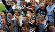 26 September 2010; Dublin players celebrate with the Brendan Martin Cup. TG4 All-Ireland Senior Ladies Football Championship Final, Dublin v Tyrone, Croke Park, Dublin. Picture credit: Dáire Brennan / SPORTSFILE