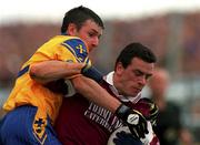4 August 2001; Padraic Joyce of Galway in action against Denis Gavin of Roscommon during the Bank of Ireland All-Ireland Senior Football Championship Quarter-Final match between Galway and Roscommon at MacHale Park in Castlebar, Mayo. Photo by Aoife Rice/Sportsfile