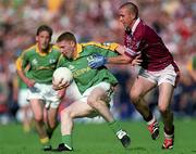 5 August 2001; Ray Magee of Meath in action against Brian Morley of Westmeath during the Bank of Ireland All-Ireland Senior Football Championship Quarter-Final match between Meath and Westmeath at Croke Park in Dublin. Photo by Aoife Rice/Sportsfile