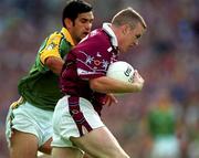 5 August 2001; Damien Gavin of Westmeath in action against Nigel Nestor of Meath during the Bank of Ireland All-Ireland Senior Football Championship Quarter-Final match between Meath and Westmeath at Croke Park in Dublin. Photo by Ray McManus/Sportsfile