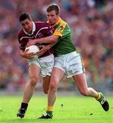 5 August 2001; Joe Fallon of Westmeath in action against Richie Kealy of Meath during the Bank of Ireland All-Ireland Senior Football Championship Quarter-Final match between Meath and Westmeath at Croke Park in Dublin. Photo by Ray McManus/Sportsfile