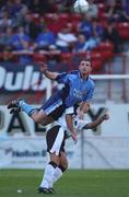 7 August 2001; Brendan Markey of Dublin City in action against Wayne Brown of Ipswich Town during the Pre-Season Friendly match between Dublin City and Ipswich Town at Tolka Park in Dublin. Photo by David Maher/Sportsfile