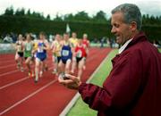 2 June 2001; Eddie McDonagh athletics coach with Dundrum South Dublin AC at Tullamore Harriers AC in Offaly. Photo by Ronnie McGarry/Sportsfile