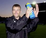 9 August 2001; Longford Town goalscorer Keith O'Connor celebrates after the UEFA Cup Qualifier First Leg match between Longford Town and Liteks Lovetch at Flancare Park in Longford. Photo by David Maher/Sportsfile