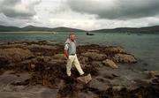 8 August 2001; Kerry football manager Páidí Ó Sé takes time out in Ventry Bay before Saturday's replay of the Bank of Ireland All-Ireland Football Championship quater final against Dublin in Semple Stadium, Thurles, Tipperary. Photo by Colman Doyle/Sportsfile