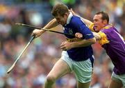12 August 2001; Conor Gleeson of Tipperary in action against Larry Murphy of Wexford during the Guinness All-Ireland Senior Hurling Championship Semi-Final match between Wexford and Tipperary at Croke Park in Dublin. Photo by Ray McManus/Sportsfile
