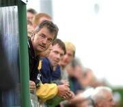 12 August 2001; Shamrock Rovers manager Damien Richardson watches the game from the terraces after he was sent off by referee Jimmy O'Neill during the eircom League Premier Division match between Bray Wanderers and Shamrock Rovers at the Carlisle Ground in Bray, Wicklow. Photo by Matt Browne/Sportsfile