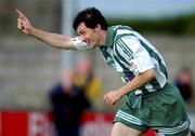 12 August 2001; Colm Tresson of Bray Wanderers, celebrates his goal during the eircom League Premier Division match between Bray Wanderers and Shamrock Rovers at the Carlisle Ground in Bray, Wicklow. Photo by Matt Browne/Sportsfile