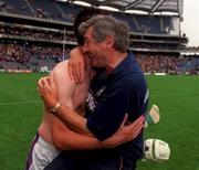 12 August 2001; Wexford manager Tony Dempsey congratulates David O'Connor after the drawn Guinness All-Ireland Senior Hurling Championship Semi-Final match between Wexford and Tipperary at Croke Park in Dublin. Photo by Damien Eagers/Sportsfile