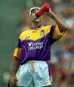 12 August 2001; Martin Storey of Wexford takes a drink of water during the Guinness All-Ireland Senior Hurling Championship Semi-Final match between Wexford and Tipperary at Croke Park in Dublin. Photo by Ray McManus/Sportsfile