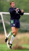 13 August 2001; Roy Keane during a Republic of Ireland training session at the AUL Grounds in Clonshaugh, Dublin. Photo by Damien Eagers/Sportsfile