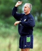 13 August 2001; Republic of Ireland manager Mick McCarthy during a Republic of Ireland training session at the AUL Grounds in Clonshaugh, Dublin. Photo by Damien Eagers/Sportsfile