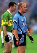 11 August 2001; Shane Ryan of Dublin and Mike McCarthy of Kerry during the Bank of Ireland All-Ireland Senior Football Championship Quarter-Final Replay match between Dublin and Kerry at Semple Stadium in Thurles, Tipperary. Photo by Damien Eagers/Sportsfile