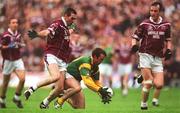 11 August 2001; Evan Kelly of Meath in action against Michael Ennis of Westmeath during the Bank of Ireland All-Ireland Senior Football Championship Quarter-Final Replay match between Meath and Westmeath at Croke Park in Dublin. Photo by Aoife Rice/Sportsfile