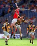 19 August 2001; Kieran Murphy of Cork catches the sliotar ahead of Tommy Walsh of Kilkenny during the All-Ireland Minor Hurling Championship Semi-Final match between Cork and Kilkenny at Croke Park in Dublin. Photo by Brendan Moran/Sportsfile