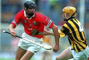 19 August 2001; Setanta Ó hAilpín of Cork in action against Niall Doherty of Kilkenny during the All-Ireland Minor Hurling Championship Semi-Final match between Cork and Kilkenny at Croke Park in Dublin. Photo by Damien Eagers/Sportsfile