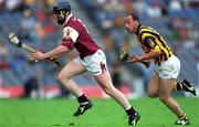 19 August 2001; Liam Hodgins of Galway in action against Andy Comerford of Kilkenny during the Guinness All-Ireland Senior Hurling Championship Semi-Final match between Kilkenny and Galway at Croke Park in Dublin. Photo by Ray McManus/Sportsfile