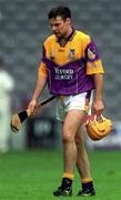 18 August 2001; Michael Jordan of Wexford walks off the field after he was sent off by referee Pat Horan during the Guinness All-Ireland Senior Hurling Championship Semi-Final Replay match between Wexford and Tipperary at Croke Park in Dublin. Photo by Ray McManus/Sportsfile