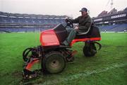 18 August 2001; A groundsman tends to the pitch after the Guinness All-Ireland Senior Hurling Championship Semi-Final Replay match between Wexford and Tipperary at Croke Park in Dublin. Photo by Ray McManus/Sportsfile