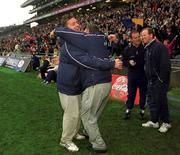 18 August 2001; Tipperary manager Nicky English celebrates after the Guinness All-Ireland Senior Hurling Championship Semi-Final Replay match between Wexford and Tipperary at Croke Park in Dublin. Photo by Brendan Moran/Sportsfile