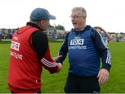 1 August 2016; Dublin manager Martin McDonnell congratulates Cork manager John Cleary after the All Ireland Ladies Football Minor ‘A’ Championship Final match between Cork and Dublin at Glennon Brothers Pearse Park in Longford. Photo by Eóin Noonan/Sportsfile