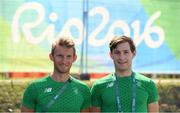 1 August 2016; Rowers Paul O'Donovan, left, and his brother Gary O'Donovan of Ireland relax in the Olympic Village ahead of the start of the 2016 Rio Summer Olympic Games in Rio de Janeiro, Brazil. Photo by Brendan Moran/Sportsfile