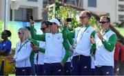 1 August 2016; Ireland equestrian athletes Padraig McCarthy and Jonty Evans during their team's welcome ceremony in the Olympic Village ahead of the start of the 2016 Rio Summer Olympic Games in Rio de Janeiro, Brazil. Photo by Brendan Moran/Sportsfile