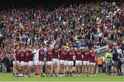 31 July 2016; The Galway team stand together for the national anthem the GAA Football All-Ireland Senior Championship Quarter-Final match between Galway and Tipperary at Croke Park in Dublin. Photo by Ray McManus/Sportsfile