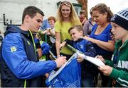 2 August 2016; Leinster's Jonathan Sexton meets supporters during a Leinster Rugby Open Training Session at Greystones RFC, Dr. Hickey Park in Greystones, Co. Wicklow. Photo by Seb Daly/Sportsfile