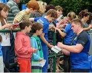 2 August 2016; Leinster's Tadhg Furlong meets supporters during a Leinster Rugby Open Training Session at Greystones RFC, Dr. Hickey Park in Greystones, Co. Wicklow. Photo by Seb Daly/Sportsfile