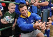 2 August 2016; Leinster's Robbie Henshaw meets supporters during Leinster Rugby Open Training Session at Greystones RFC, Dr. Hickey Park in Greystones, Co. Wicklow. Photo by Seb Daly/Sportsfile