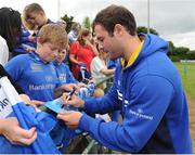 2 August 2016; Leinster's Robbie Henshaw meets supporters during Leinster Rugby Open Training Session at Greystones RFC, Dr. Hickey Park in Greystones, Co. Wicklow. Photo by Seb Daly/Sportsfile