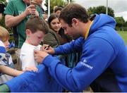 2 August 2016; Leinster's Robbie Henshaw meets supporters during a Leinster Rugby Open Training Session at Greystones RFC, Dr. Hickey Park in Greystones, Co. Wicklow. Photo by Seb Daly/Sportsfile