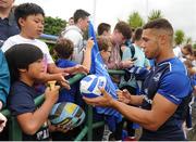 2 August 2016; Leinster's Adam Byrne meets supporters during Leinster Rugby Open Training Session at Greystones RFC, Dr. Hickey Park in Greystones, Co. Wicklow. Photo by Seb Daly/Sportsfile