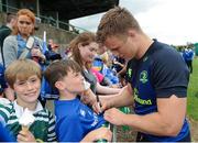 2 August 2016; Leinster's Josh van der Flier meets supporters during a Leinster Rugby Open Training Session at Greystones RFC, Dr. Hickey Park in Greystones, Co. Wicklow. Photo by Seb Daly/Sportsfile