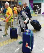 2 August 2016; Team Ireland boxer Katie Taylor arrives at Rio de Janeiro International Airport ahead of the start of the 2016 Rio Olympic Games in Rio de Janeiro, Brazil. Photo by Stephen McCarthy/Sportsfile