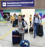 2 August 2016; Team Ireland diver Oliver Dingley arrives at Rio de Janeiro International Airport ahead of the start of the 2016 Rio Olympic Games in Rio de Janeiro, Brazil. Photo by Stephen McCarthy/Sportsfile