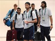 2 August 2016; Manu Ginóbili of the Argentina basketball team and team-mates arrive at Rio de Janeiro International Airport ahead of the start of the 2016 Rio Olympic Games in Rio de Janeiro, Brazil. Photo by Stephen McCarthy/Sportsfile