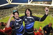 2 October 2010; Leinster supporters Motto Imarama, left, and Kaoru Sumitomo, from Tokyo, Japan, at the Celtic League, Leinster v Munster game, Aviva Stadium, Lansdowne Road, Dublin. Picture credit: Diarmuid Greene / SPORTSFILE