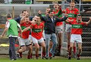 3 October 2010; Rathnew players celebrate at the final whistle. Wicklow County Senior Football Championship Final, Rathnew v Baltinglass, County Grounds, Aughrim, Co. Wicklow. Picture credit: Brendan Moran / SPORTSFILE