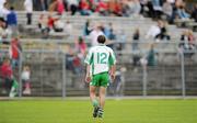 3 October 2010; John McGrath, Baltinglass, leaves the pitch after being shown a red card. Wicklow County Senior Football Championship Final, Rathnew v Baltinglass, County Grounds, Aughrim, Co. Wicklow. Picture credit: Brendan Moran / SPORTSFILE