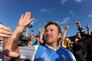 4 October 2010; Graeme McDowell, Team Europe, celebrates on the 18th green. The 2010 Ryder Cup, The Celtic Manor Resort, City of Newport, Wales. Picture credit: Matt Browne / SPORTSFILE