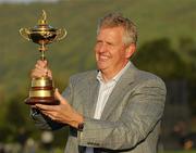 4 October 2010; Team Europe captain Colin Montgomerie with the Ryder Cup. The 2010 Ryder Cup, The Celtic Manor Resort, City of Newport, Wales. Picture credit: Matt Browne / SPORTSFILE