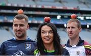 3 August 2016; Pictured at the launch of the 2016 GAA Health & Wellbeing Theme Day, “Little things can improve your game” taking place on August 28th in Croke Park are, from left, Cavan footballer Alan O'Mara, Cork camogie player Ashling Thompson and Galway footballer Gary Sice. Croke Park, Dublin. Photo by Piaras Ó Mídheach/Sportsfile