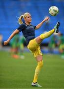 3 August 2016; Olivia Schough of Sweden prior to the Women's Football first round Group E match between Sweden and South Africa on Day -2 of the Rio 2016 Olympic Games  at the Olympic Stadium in Rio de Janeiro, Brazil. Photo by Stephen McCarthy/Sportsfile