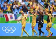 3 August 2016; Olivia Schough of Sweden and team-mates following their victory in the Women's Football first round Group E match between Sweden and South Africa on Day -2 of the Rio 2016 Olympic Games at the Olympic Stadium in Rio de Janeiro, Brazil. Photo by Stephen McCarthy/Sportsfile