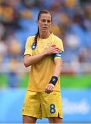 3 August 2016; Lotta Schelin of Sweden during the Women's Football first round Group E match between Sweden and South Africa on Day -2 of the Rio 2016 Olympic Games at the Olympic Stadium in Rio de Janeiro, Brazil. Photo by Stephen McCarthy/Sportsfile