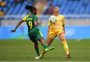 3 August 2016; Magdalena Eriksson of Sweden in action against Amanda Dlamini of South Africa during the Women's Football first round Group E match between Sweden and South Africa on Day -2 of the Rio 2016 Olympic Games at the Olympic Stadium in Rio de Janeiro, Brazil. Photo by Stephen McCarthy/Sportsfile