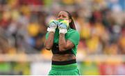 3 August 2016; Barbara of Brazil reacts to a team-mates missed chance on goal during the Women's Football first round Group E match between Brazil and China on Day -2 of the Rio 2016 Olympic Games  at the Olympic Stadium in Rio de Janeiro, Brazil. Photo by Stephen McCarthy/Sportsfile